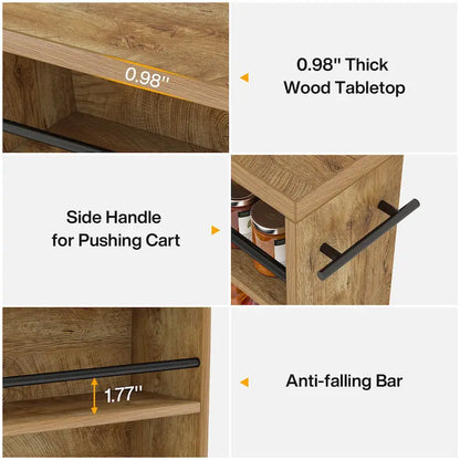 Chariot de rangement étroit, chariot de cuisine à roulettes - Non applicable