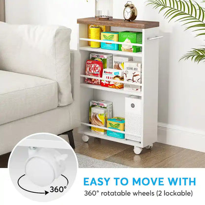 Chariot de rangement étroit, chariot de cuisine à roulettes - Non applicable