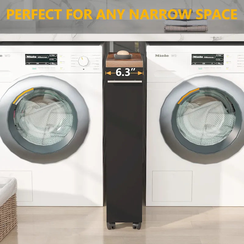 Chariot de rangement étroit, chariot de cuisine à roulettes - Non applicable