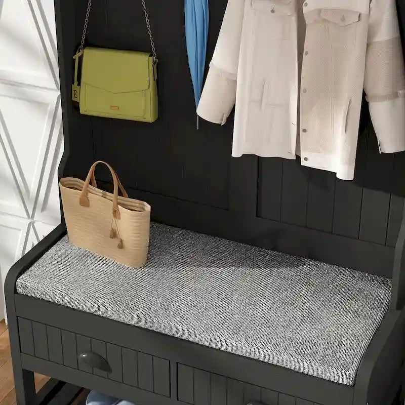 Porte-manteau Timechee 34,3 cm de large avec banc et rangement à chaussures