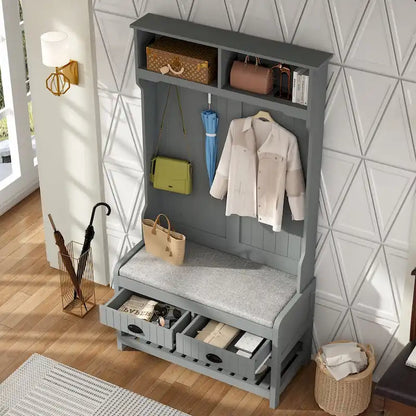 Porte-manteau Timechee 34,3 cm de large avec banc et rangement à chaussures
