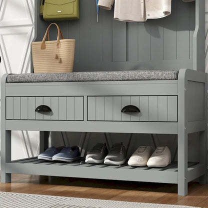 Porte-manteau Timechee 34,3 cm de large avec banc et rangement à chaussures