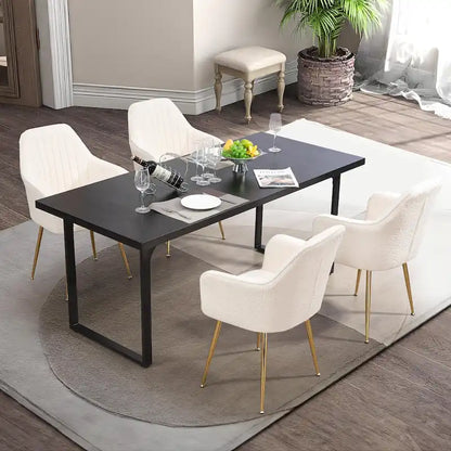 Ensemble de 4 chaises de salle à manger rembourrées en velours AVAWING avec accoudoirs.