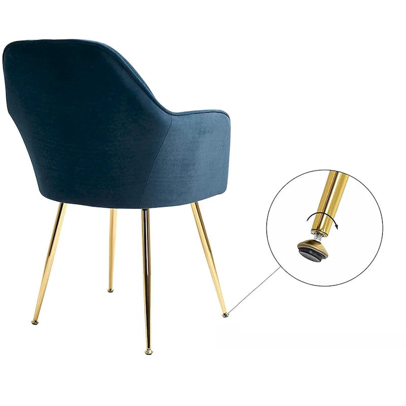 Ensemble de 4 chaises de salle à manger rembourrées en velours AVAWING avec accoudoirs.