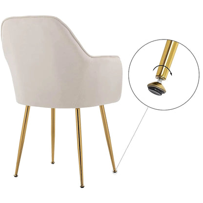 Ensemble de 4 chaises de salle à manger rembourrées en velours AVAWING avec accoudoirs.