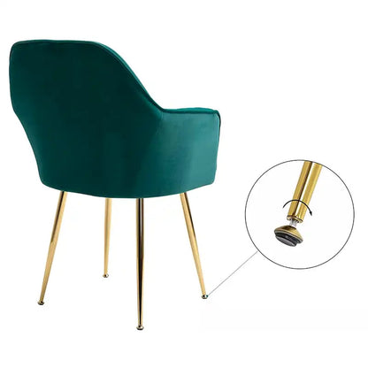 Ensemble de 4 chaises de salle à manger rembourrées en velours AVAWING avec accoudoirs.