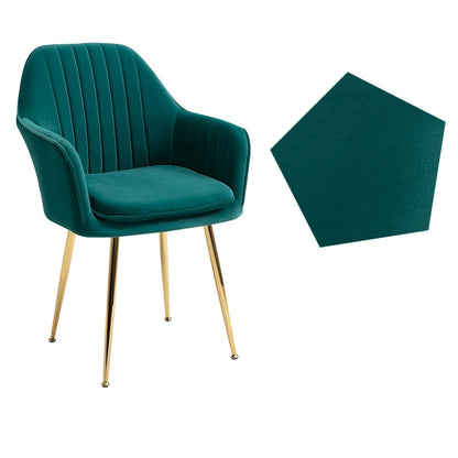 Ensemble de 4 chaises de salle à manger rembourrées en velours AVAWING avec accoudoirs.