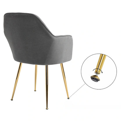 Ensemble de 4 chaises de salle à manger rembourrées en velours AVAWING avec accoudoirs.