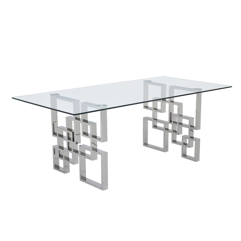 Best Quality Furniture Tempered Glass Dining Table Stainless Steel