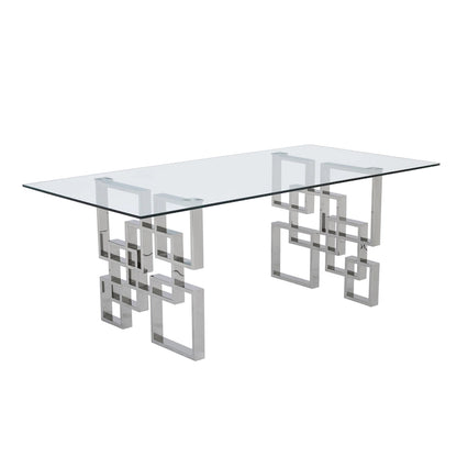 Best Quality Furniture Tempered Glass Dining Table Stainless Steel