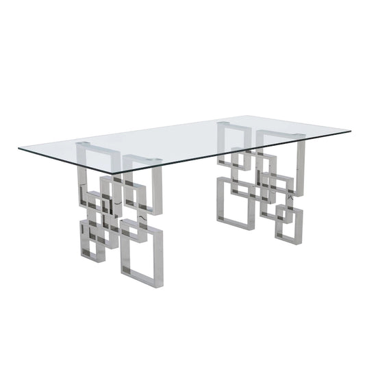 Best Quality Furniture Tempered Glass Dining Table Stainless Steel
