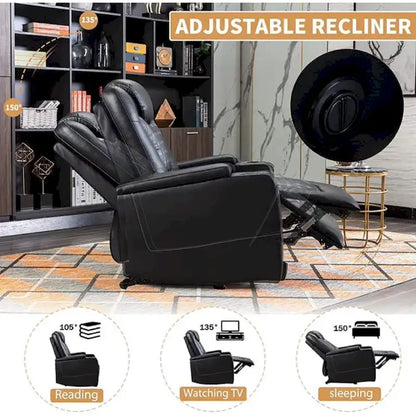 Fauteuils de cinéma maison électriques rembourrés, inclinables, en cuir PU, avec rangement dissimulé dans les accoudoirs