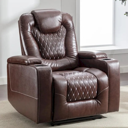 Fauteuils de cinéma maison électriques rembourrés, inclinables, en cuir PU, avec rangement dissimulé dans les accoudoirs