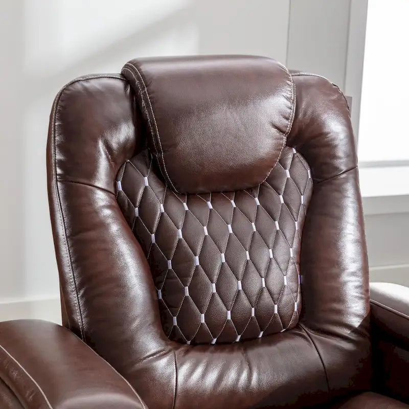 Fauteuils de cinéma maison électriques rembourrés, inclinables, en cuir PU, avec rangement dissimulé dans les accoudoirs