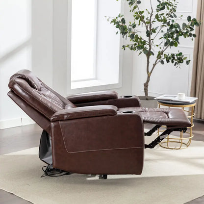 Fauteuils de cinéma maison électriques rembourrés, inclinables, en cuir PU, avec rangement dissimulé dans les accoudoirs