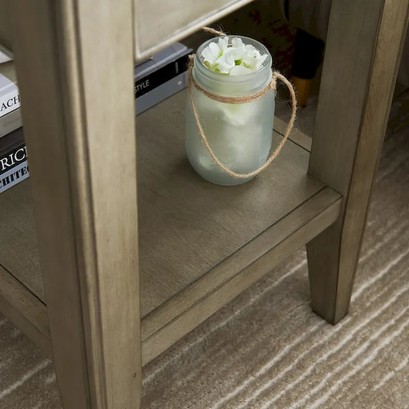 Table d'appoint Leick Home Laurent à un tiroir et bras articulé