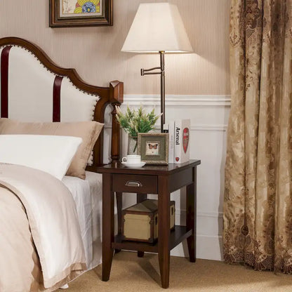 Table d'appoint Leick Home Laurent à un tiroir et bras articulé