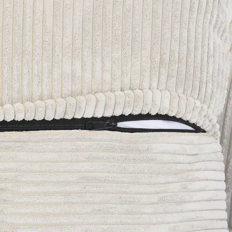 Canapé d'angle modulable en velours côtelé en forme de U, grand format, confortable, avec 5 coussins