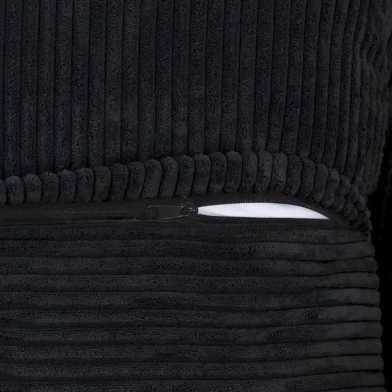 Canapé d'angle modulable en velours côtelé en forme de U, grand format, confortable, avec 5 coussins