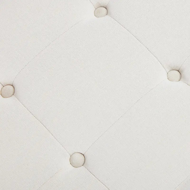 Banc d'entrée en tissu beige/gris/blanc, recouvert de tissu, avec pieds en forme de X, 89 cm (35 pouces)