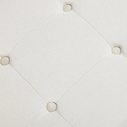 Banc d'entrée en tissu beige/gris/blanc, recouvert de tissu, avec pieds en forme de X, 89 cm (35 pouces)