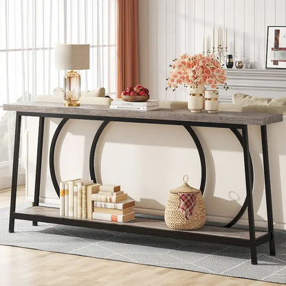 Console de canapé de 180 cm avec rangement pour entrée, couloir ou salon, derrière le canapé