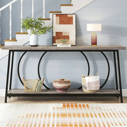 Console de canapé de 180 cm avec rangement pour entrée, couloir ou salon, derrière le canapé