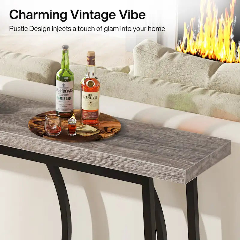 Console de canapé de 180 cm avec rangement pour entrée, couloir ou salon, derrière le canapé