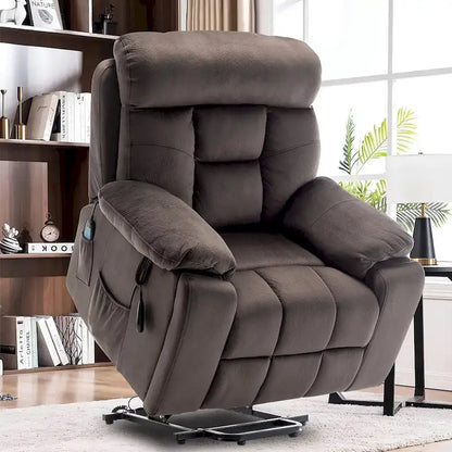 Large Electric Massage Lift Recliner with Heat, Hidden Cup Holder