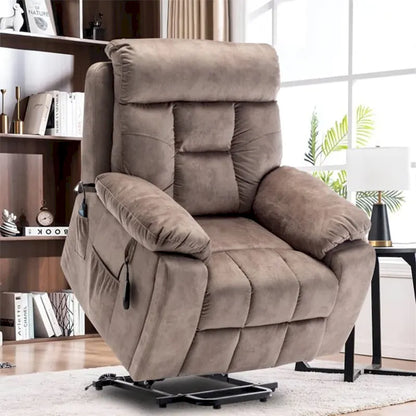 Grand fauteuil inclinable de massage électrique avec fonction chauffante et porte-gobelet dissimulé