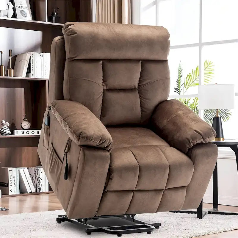 Grand fauteuil inclinable de massage électrique avec fonction chauffante et porte-gobelet dissimulé