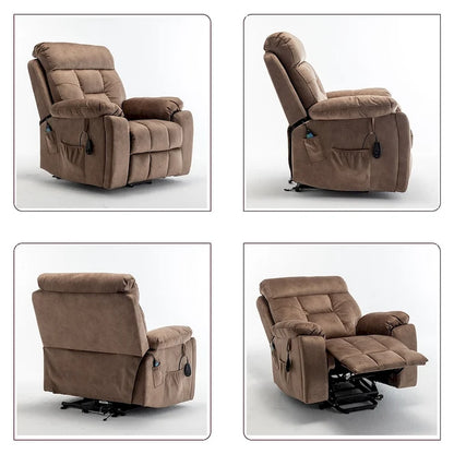 Grand fauteuil inclinable de massage électrique avec fonction chauffante et porte-gobelet dissimulé