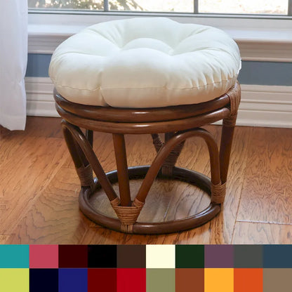 Bali 18-inch Footstool with Twill Cushion