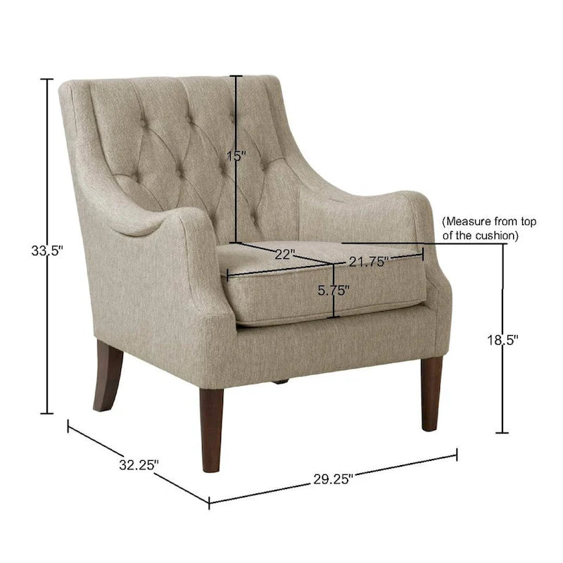Fauteuil d'appoint capitonné Madison Park Elle