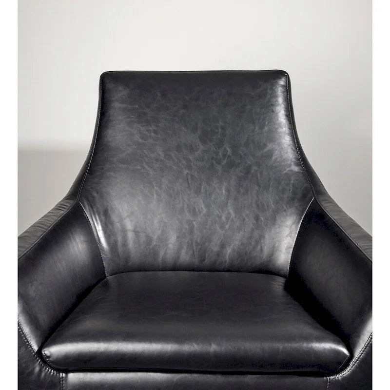 Fauteuil Adesso Kendrick en cuir noir ou camel vieilli