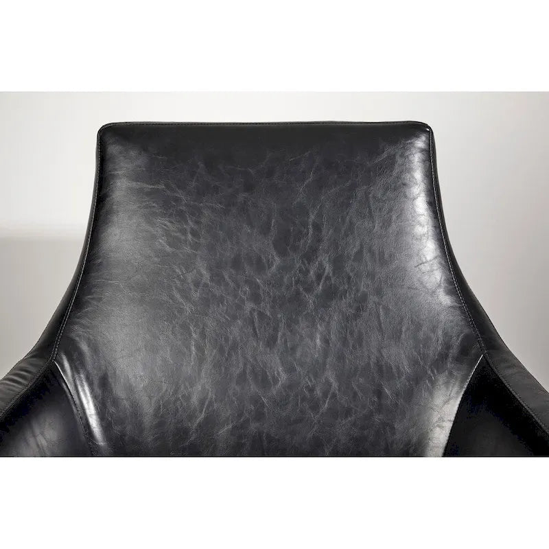 Fauteuil Adesso Kendrick en cuir noir ou camel vieilli