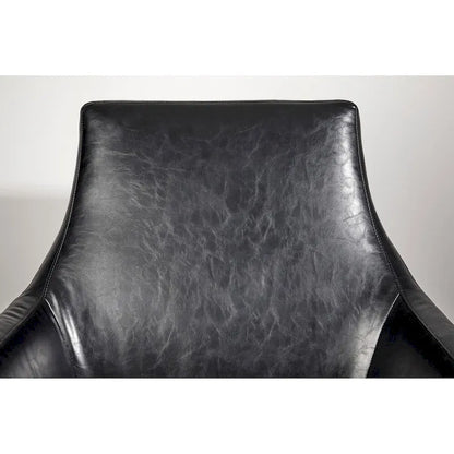 Fauteuil Adesso Kendrick en cuir noir ou camel vieilli