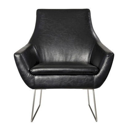 Fauteuil Adesso Kendrick en cuir noir ou camel vieilli