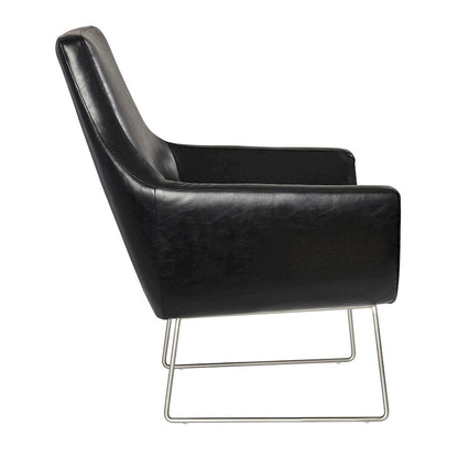 Fauteuil Adesso Kendrick en cuir noir ou camel vieilli