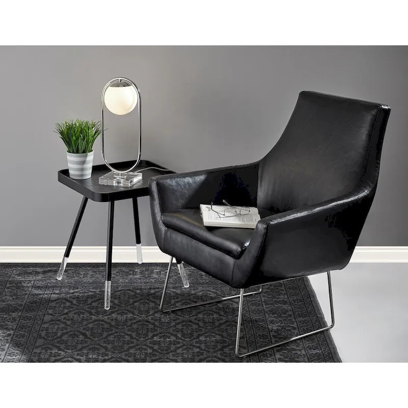 Fauteuil Adesso Kendrick en cuir noir ou camel vieilli