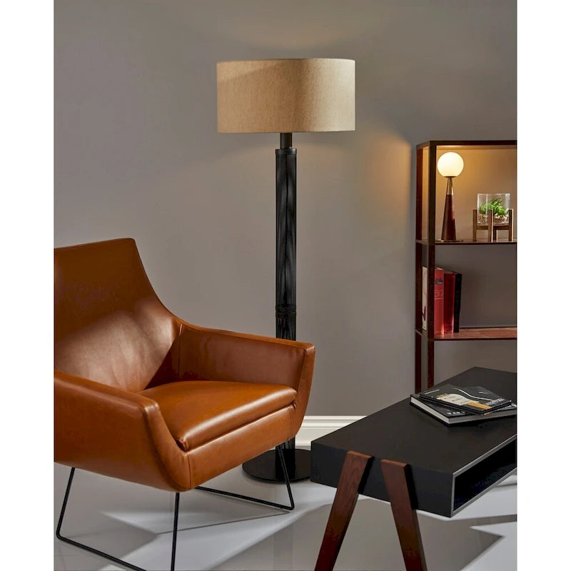 Fauteuil Adesso Kendrick en cuir noir ou camel vieilli