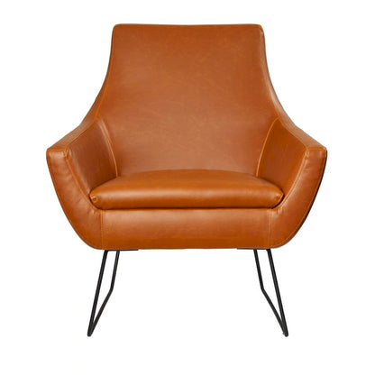 Fauteuil Adesso Kendrick en cuir noir ou camel vieilli