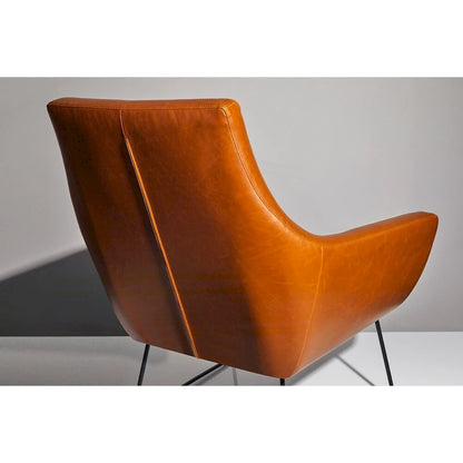 Fauteuil Adesso Kendrick en cuir noir ou camel vieilli