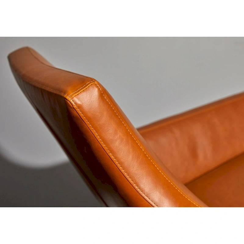 Fauteuil Adesso Kendrick en cuir noir ou camel vieilli