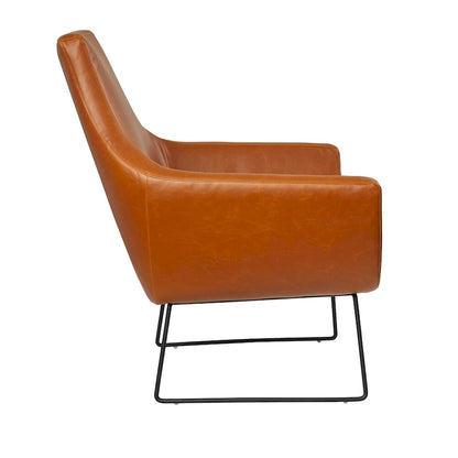 Fauteuil Adesso Kendrick en cuir noir ou camel vieilli