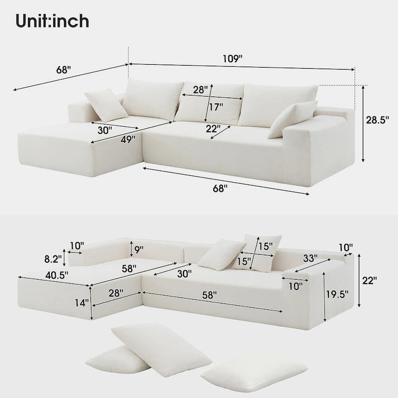 Ensemble de canapés d'angle modulables pour salon