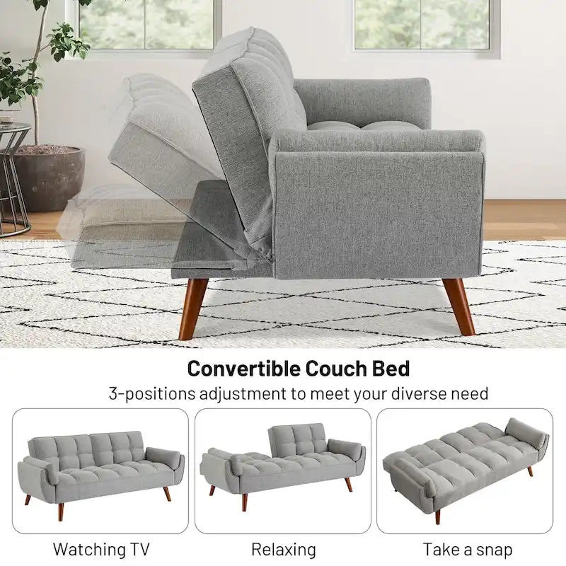Canapé-lit convertible 75,39 € avec coussins, canapé deux places pliable pour salon
