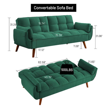Canapé-lit convertible 75,39 € avec coussins, canapé deux places pliable pour salon