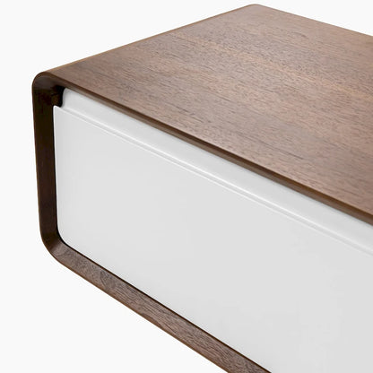 Meuble TV suspendu moderne pour salon, centre multimédia mural avec tiroirs de rangement, bois massif, entièrement assemblé