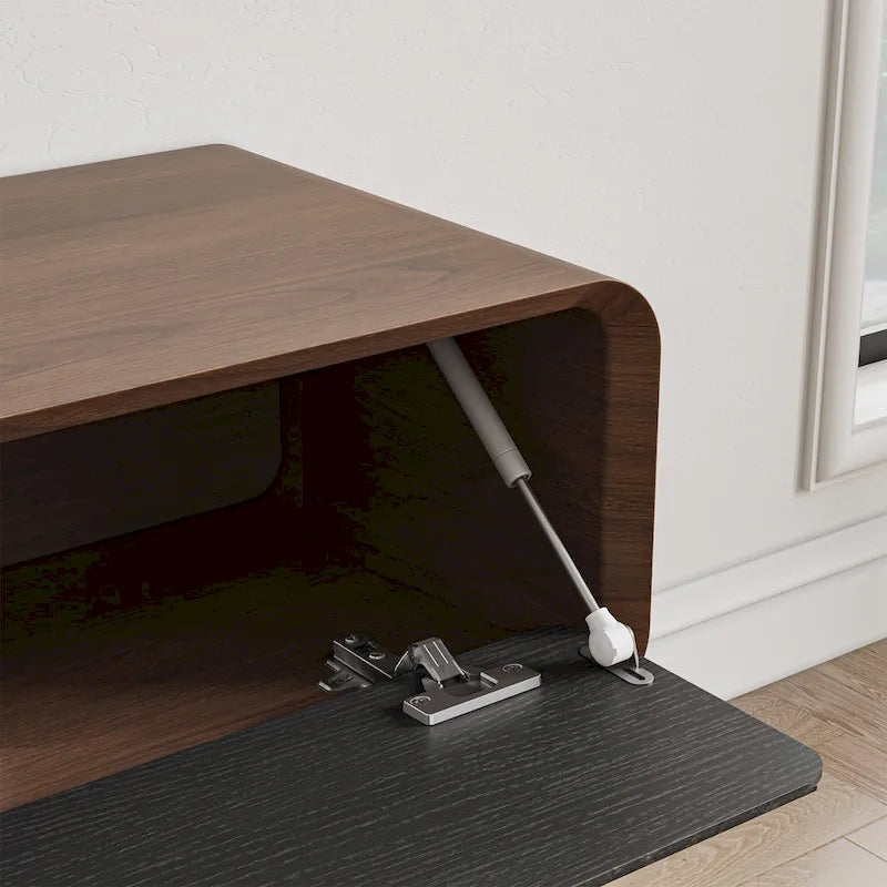 Meuble TV suspendu moderne pour salon, centre multimédia mural avec tiroirs de rangement, bois massif, entièrement assemblé